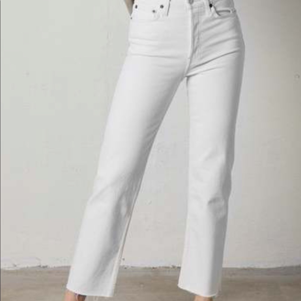 Re/Done High Rise Stove Pipe Jeans